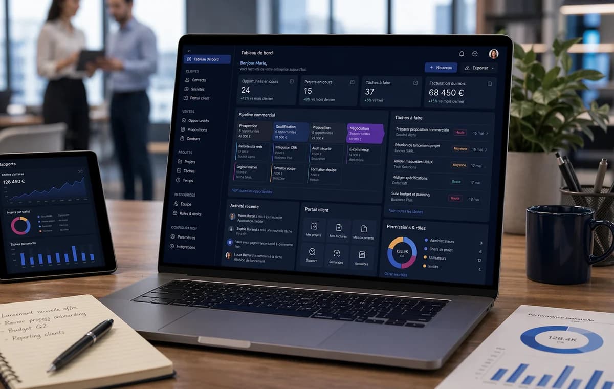 Workflow applicatif reliant plusieurs modules métier et validations opérationnelles